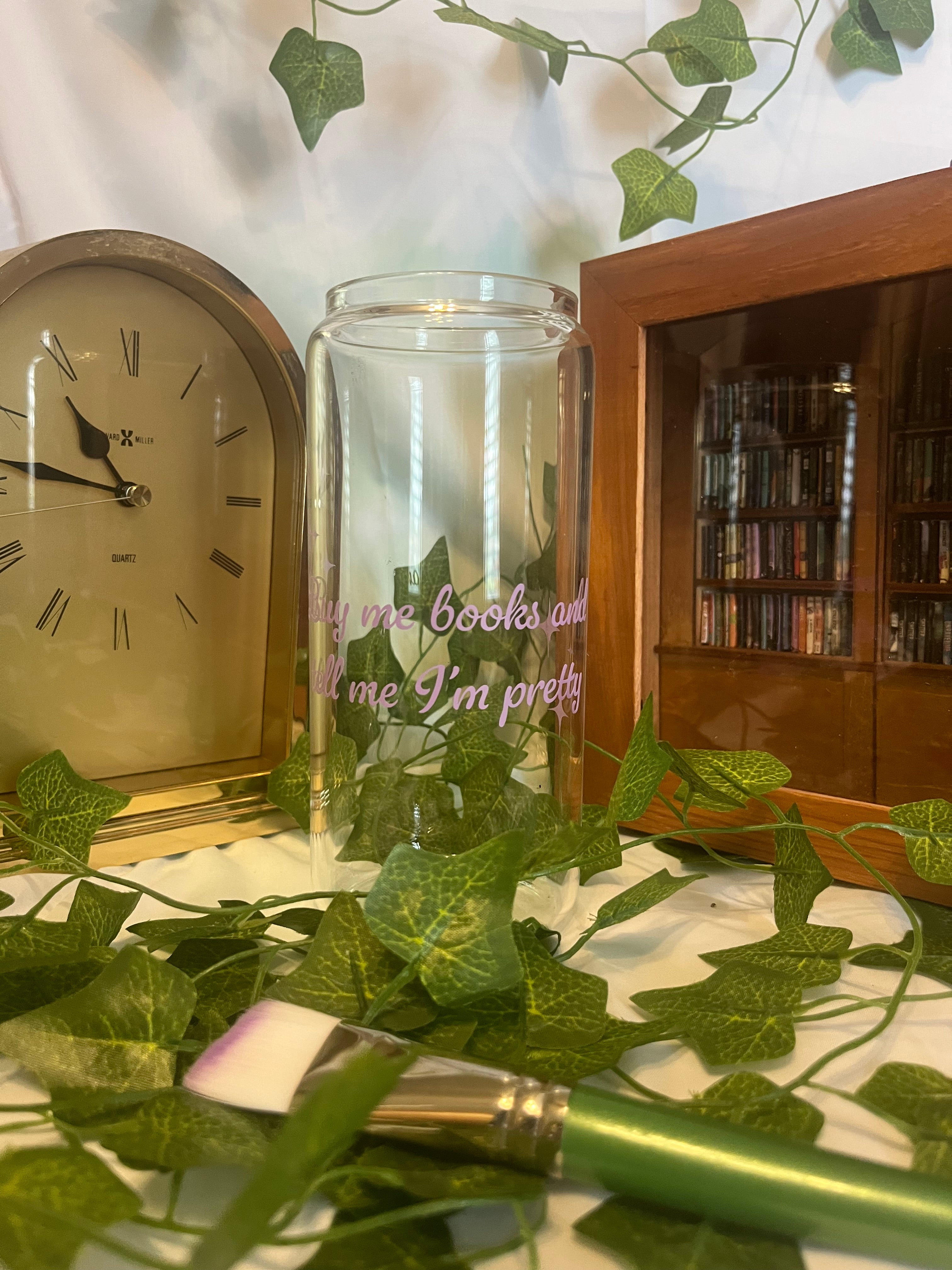 Buy me books glass